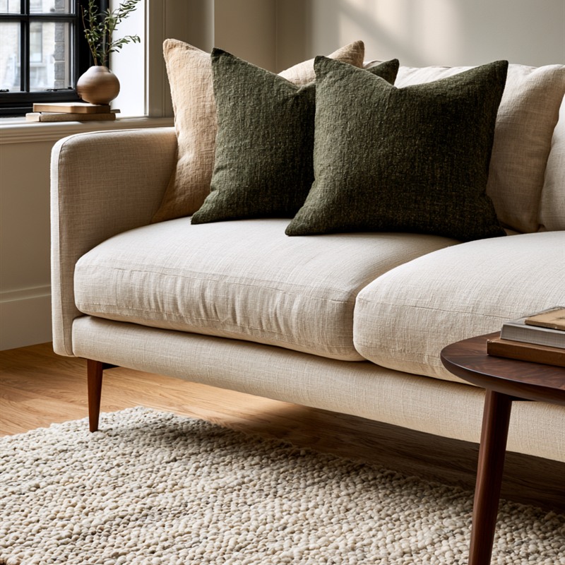 Meekio Linen Blend — Grounding a room with dark moss green